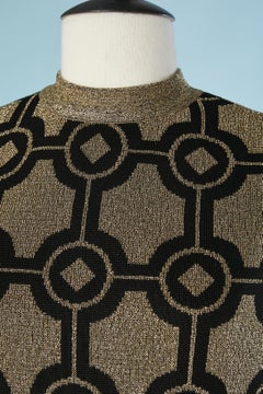 Black and white knit lurex sleeveless evening dress Pierre Balmain "Les Tricots"
