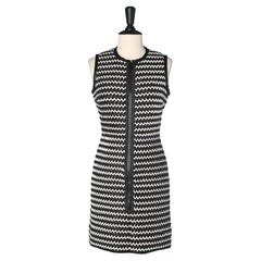 Black and white knitted faux leather sleeveless dress  Bonjour Paulette 