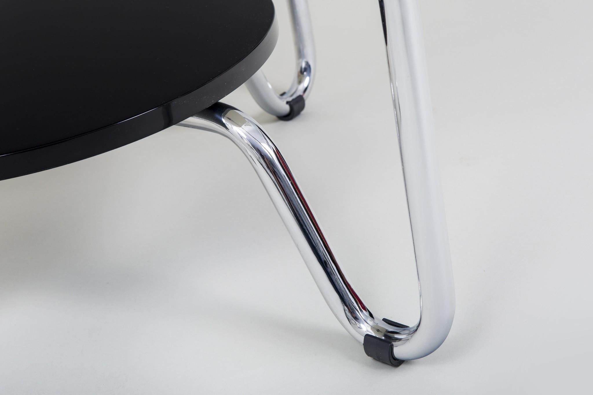 Bauhaus Black and white Kovona table made in 1950s Czechia For Sale