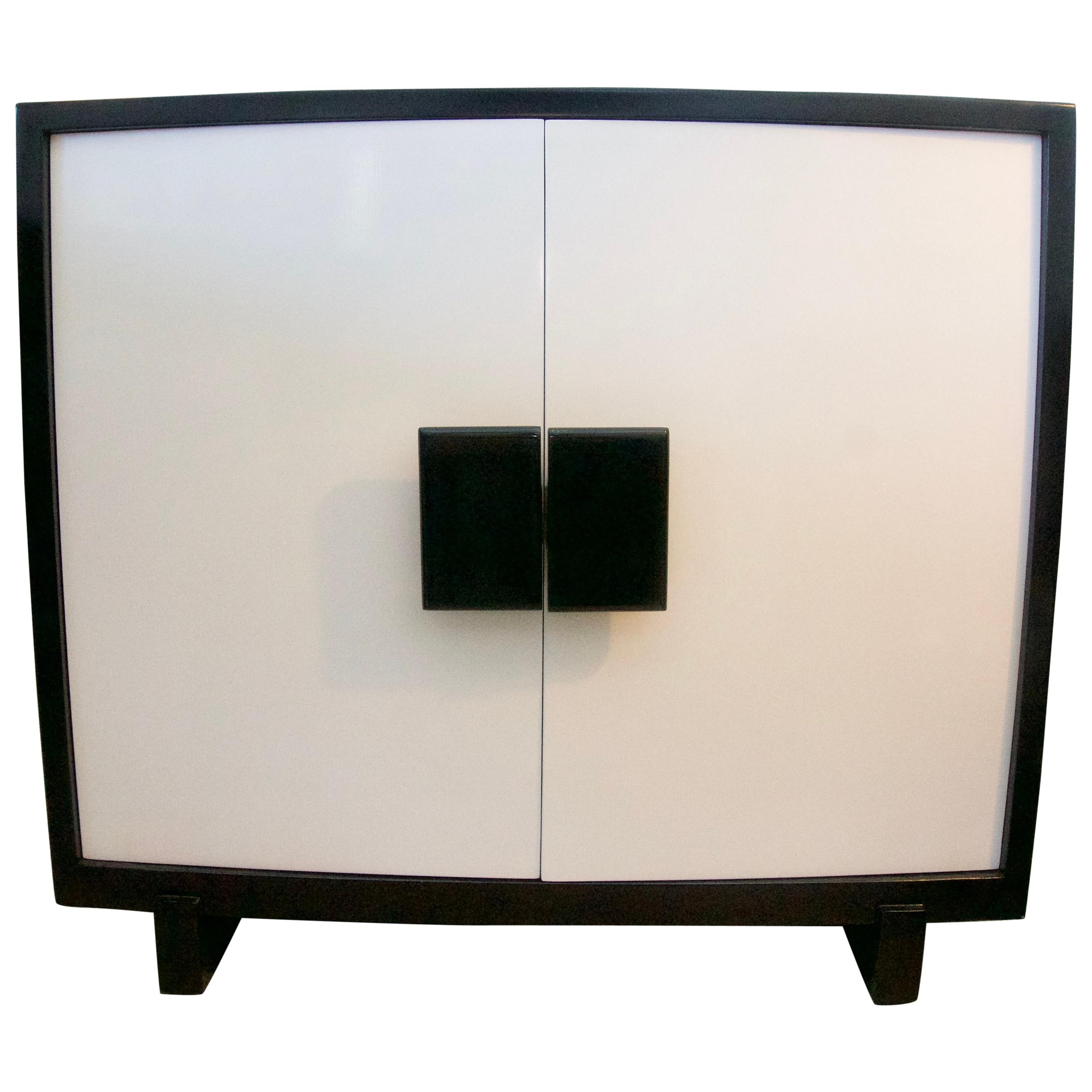 Black and White Lacquered Cabinet