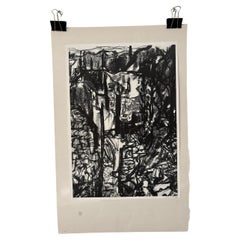 Black and white Line Charocoal Drawing