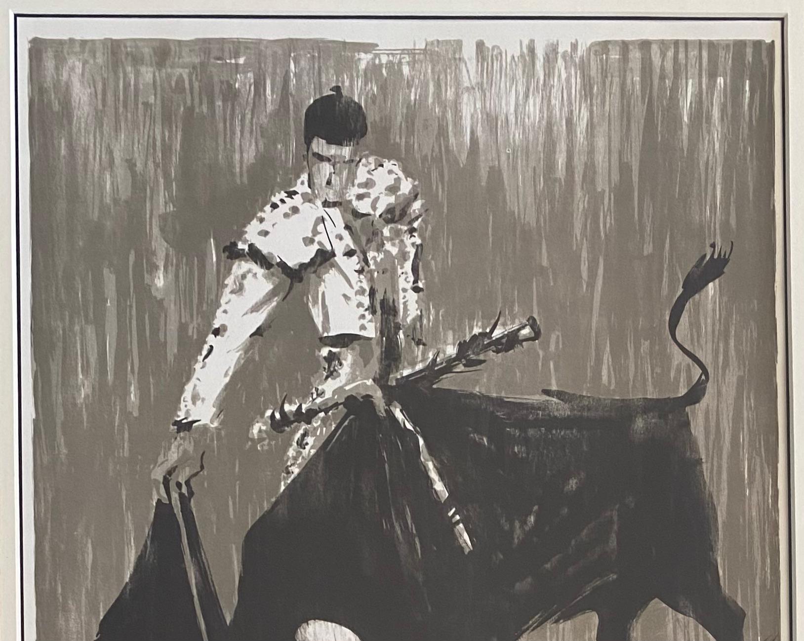 A fine figurative lithograph by Jorge Fernando Castillo depicting a matador. 

Fernando Castillo (1882 - 1940) was active/lived in Mexico and New York City.
Fernando Castillo is known for Naive figure, landscape painting. Born in Mexico, Fernando