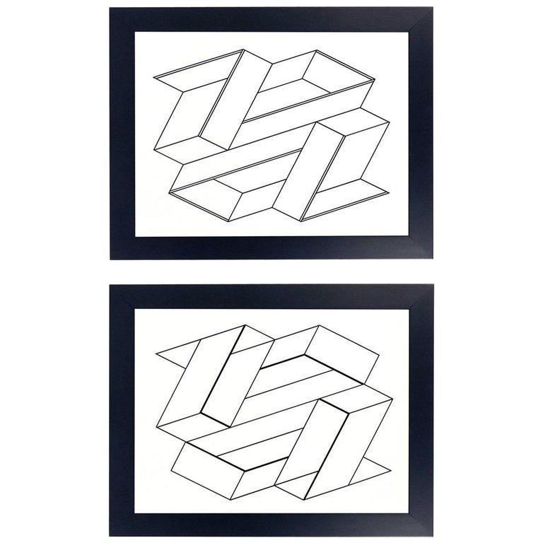 American Black and White Lithographs by Josef Albers from Formulation and Articulation For Sale