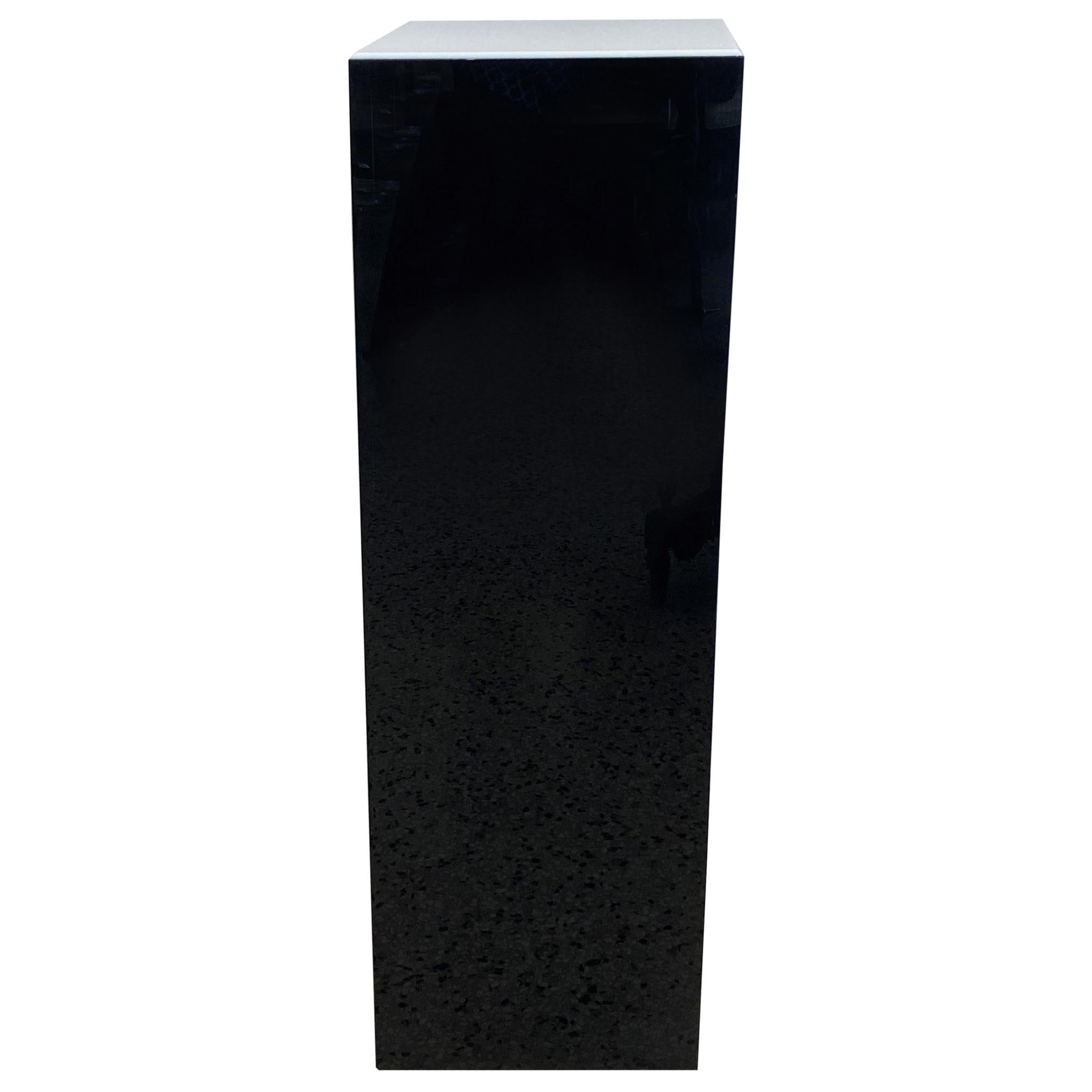 Black and White Lucite Illuminated Pedestal For Sale