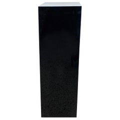 Retro Black and White Lucite Illuminated Pedestal