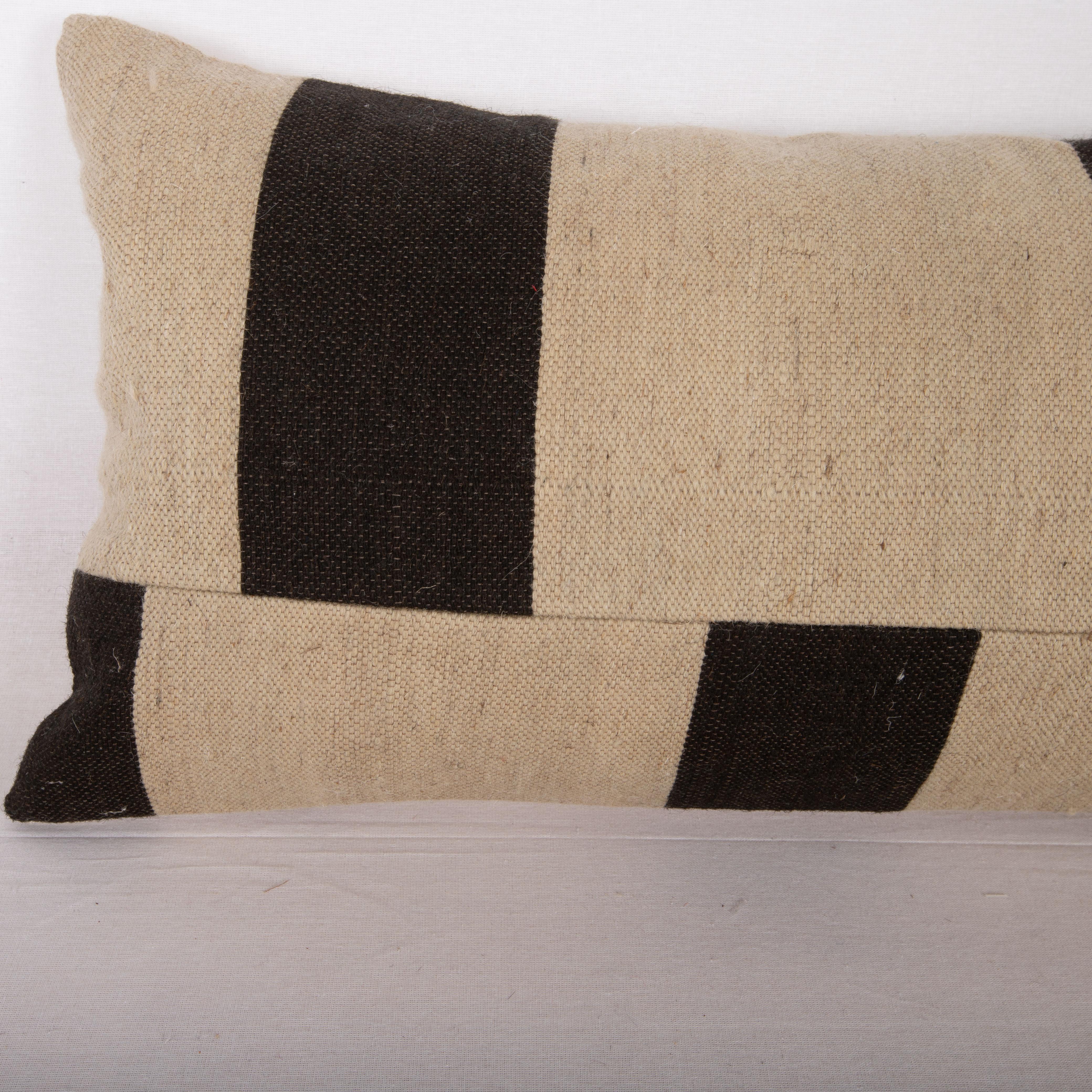 Turkish Black and White Lumbar Pillow Cover Made from a Contemporary Textile For Sale