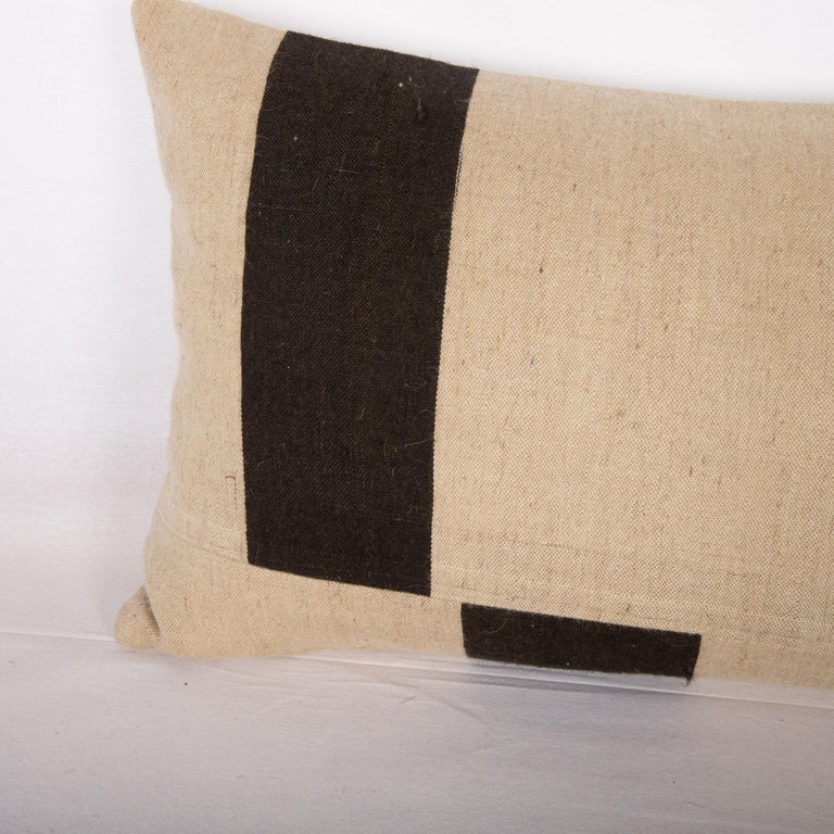 Black and White Lumbar Pillow Cover Made from a Contemporary Textile