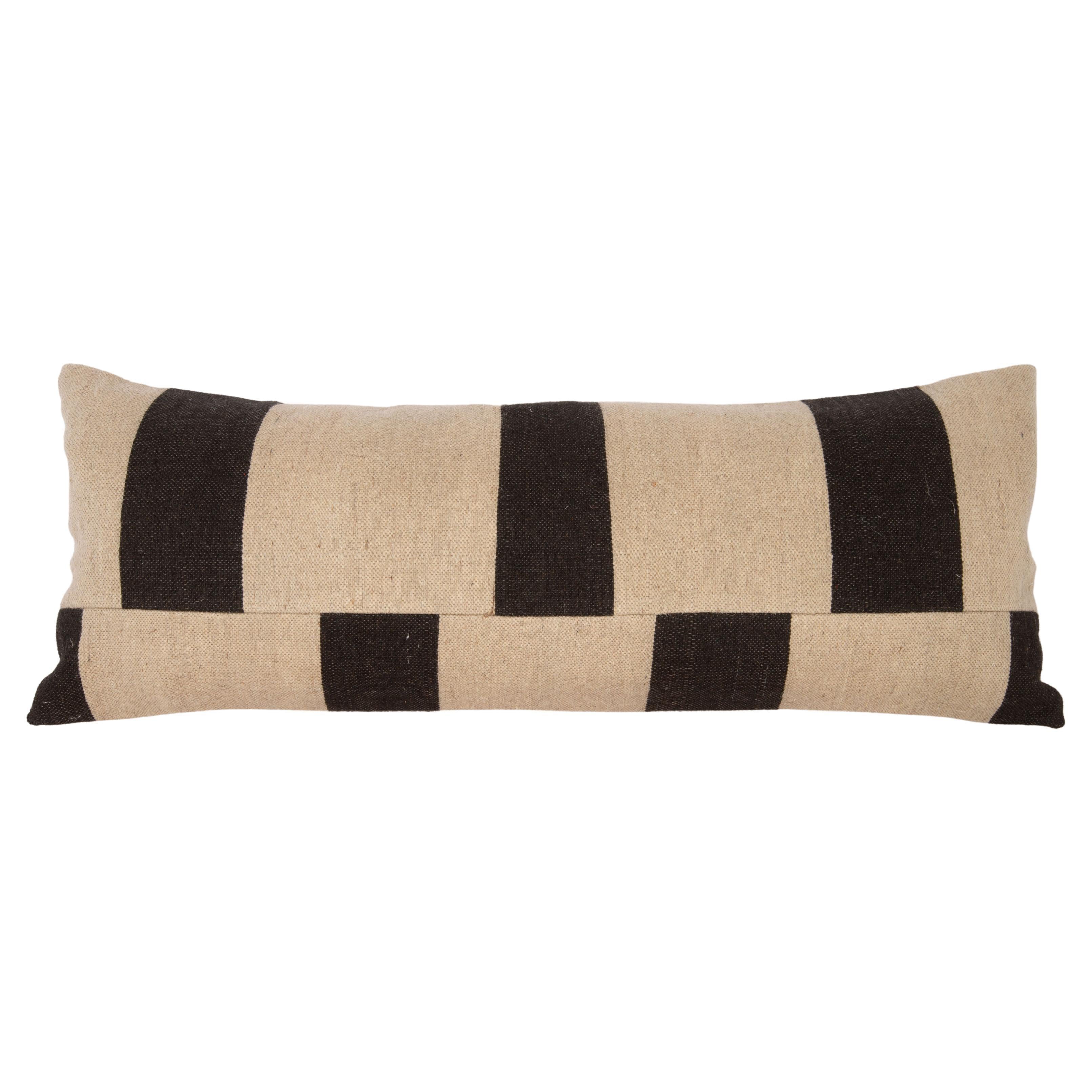 Black and White Lumbar Pillow Cover Made from a Contemporary Textile For Sale