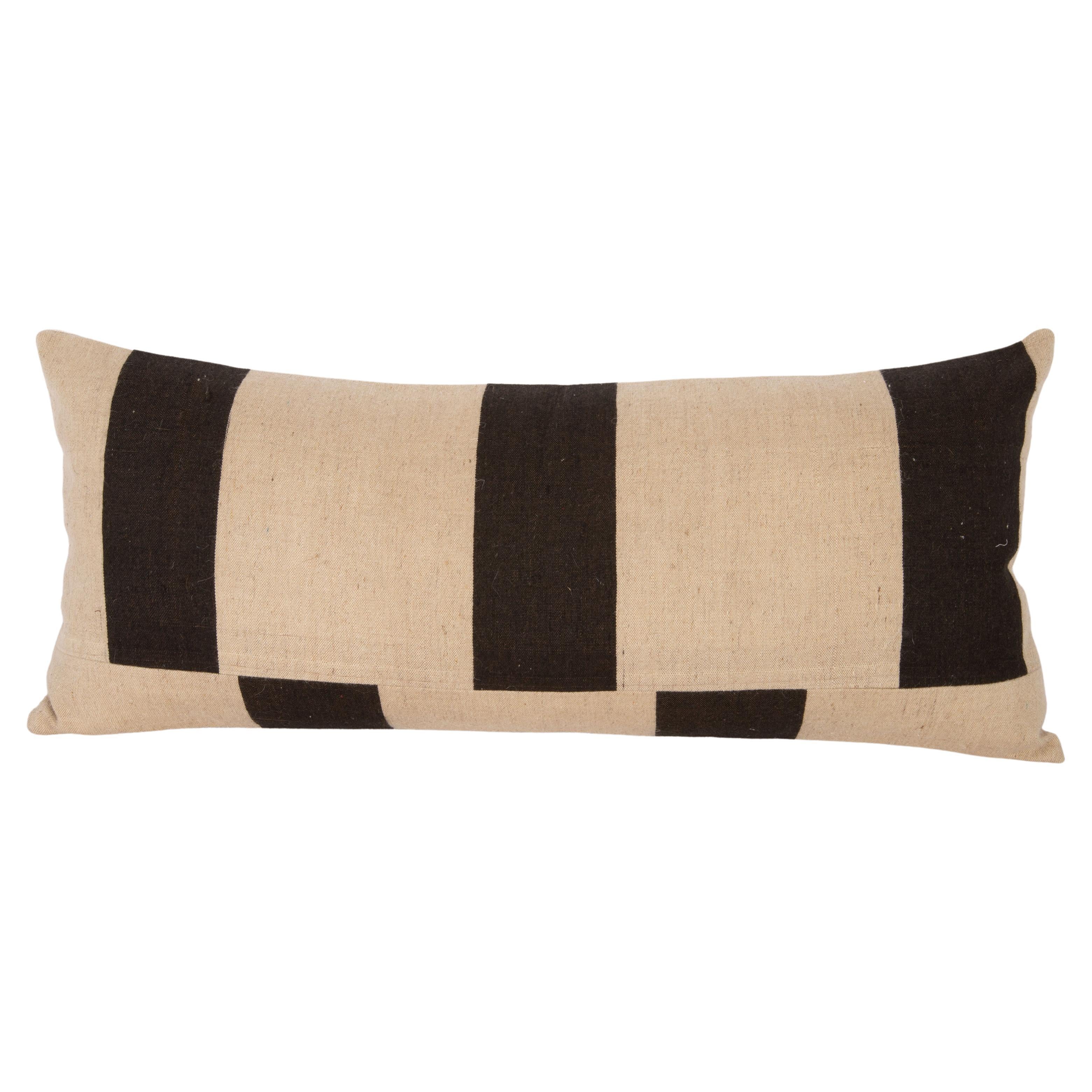 Black and White Lumbar Pillow Cover Made from a Contemporary Textile