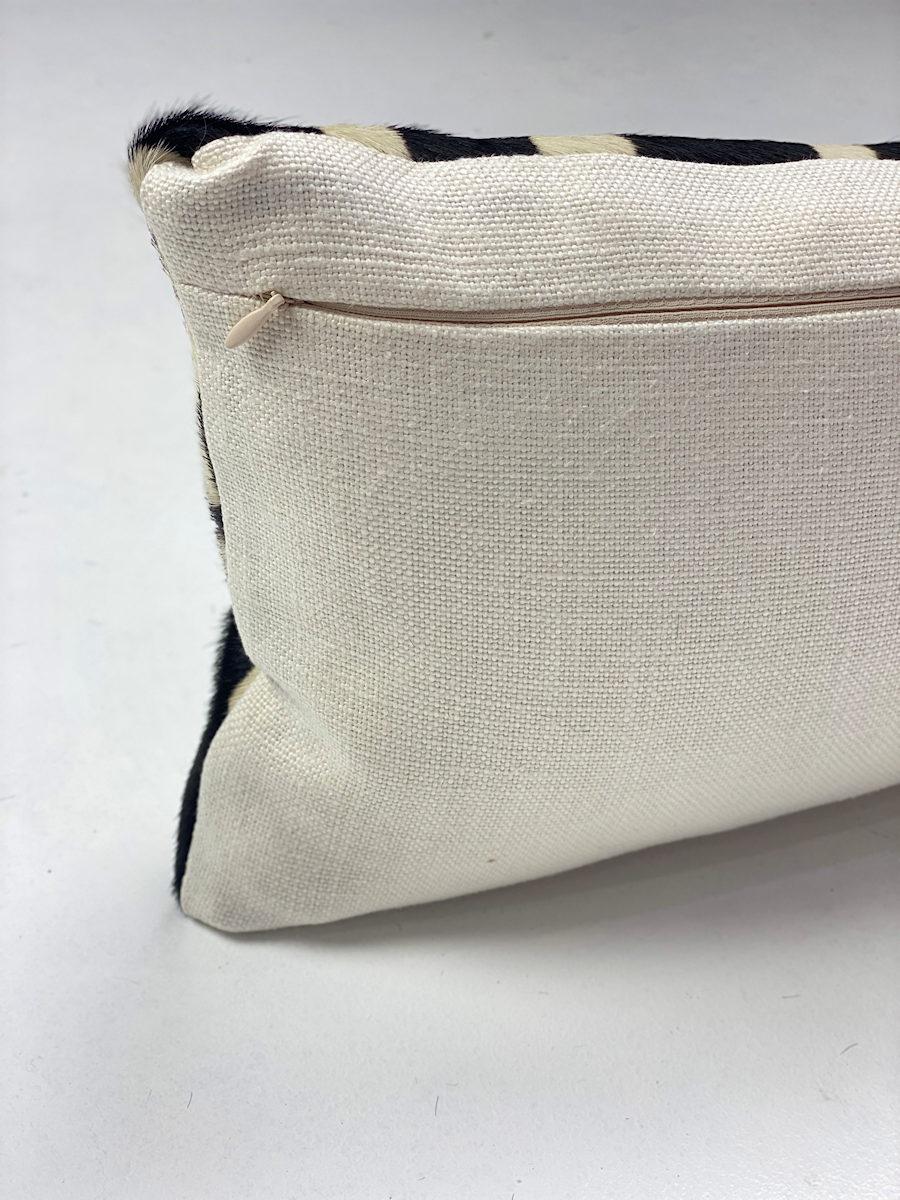 Black and White Lumbar Pillow, Tribal Abstract In New Condition In Dural, AU