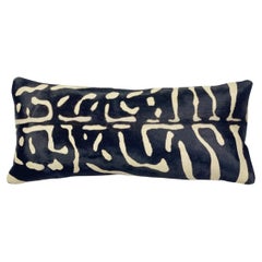 Black and White Lumbar Pillow, Tribal Abstract
