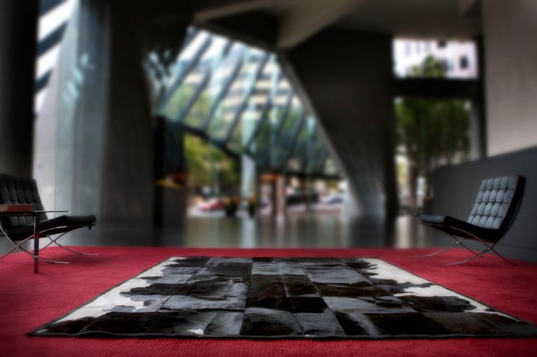 Black And White Luxurious El Gordo Cowhide Area Floor Rug Large Im