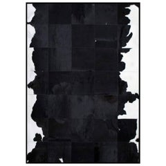 Black and White Luxurious customizable El Gordo Cowhide Area Floor Rug Small