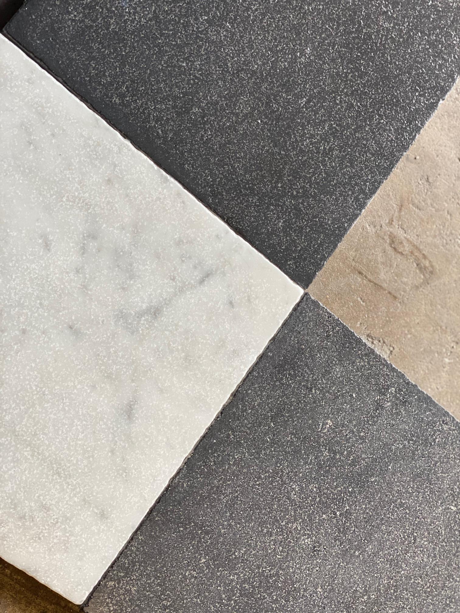 marble and limestone checkerboard floor
