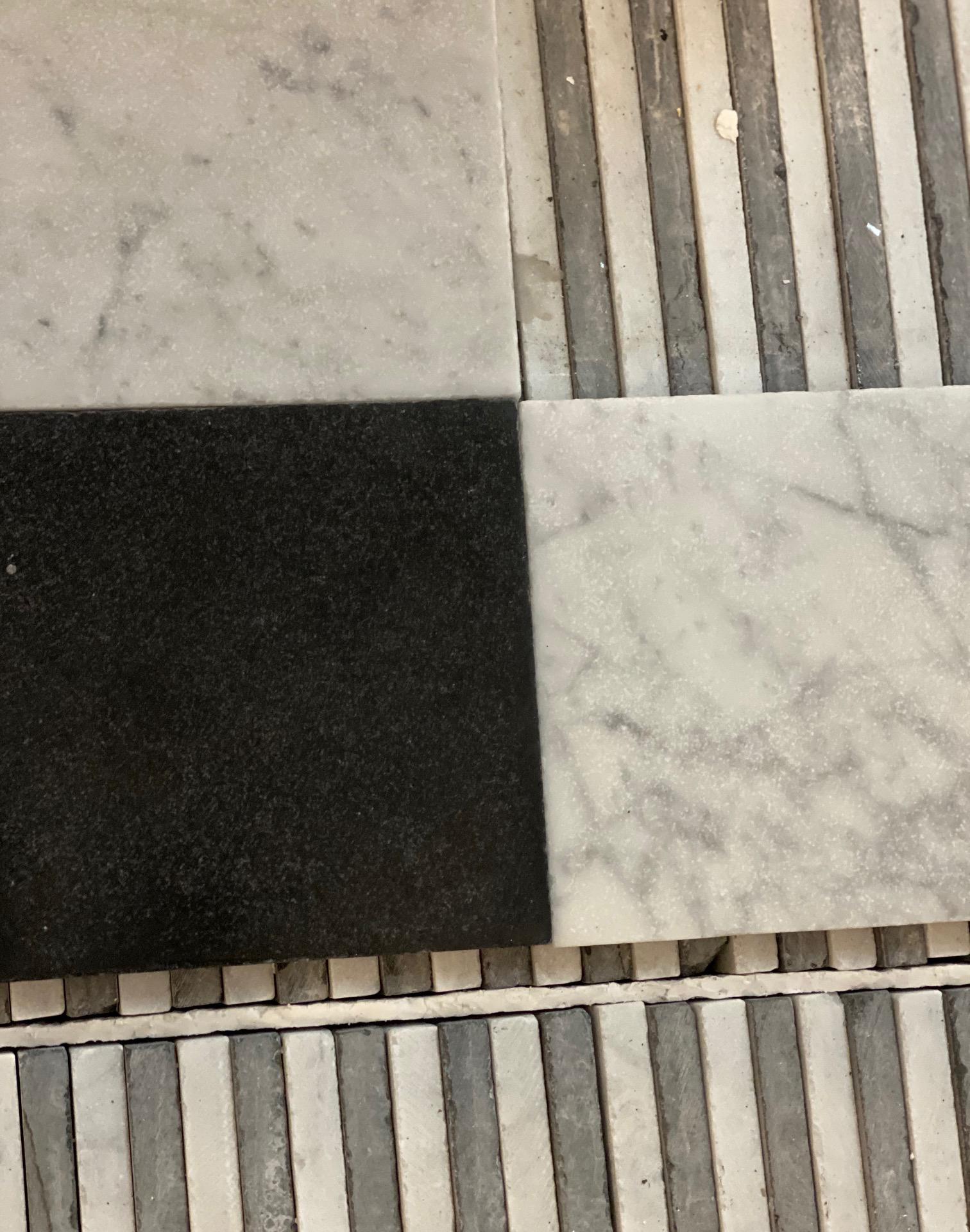 black and white marble tile