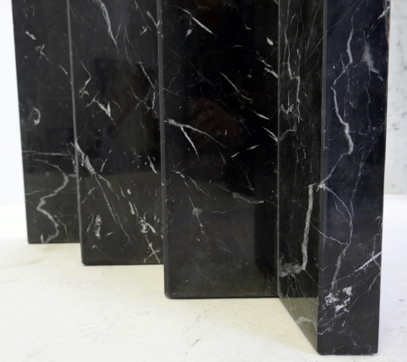 European Black and White Marble and Glass Top Dining Tables For Sale