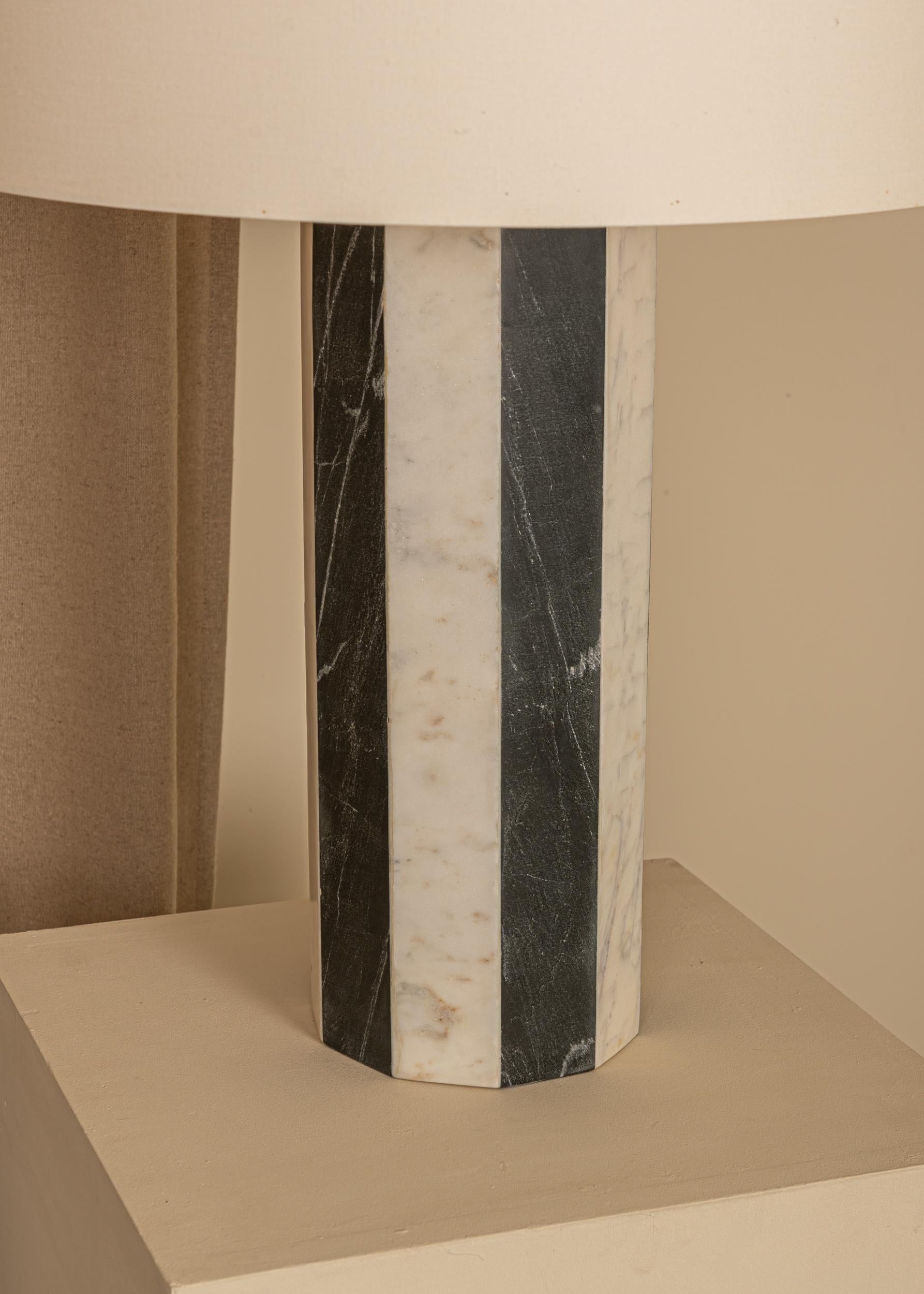 Post-Modern Black and White Marble Parizo Table Lamp by Simone & Marcel For Sale