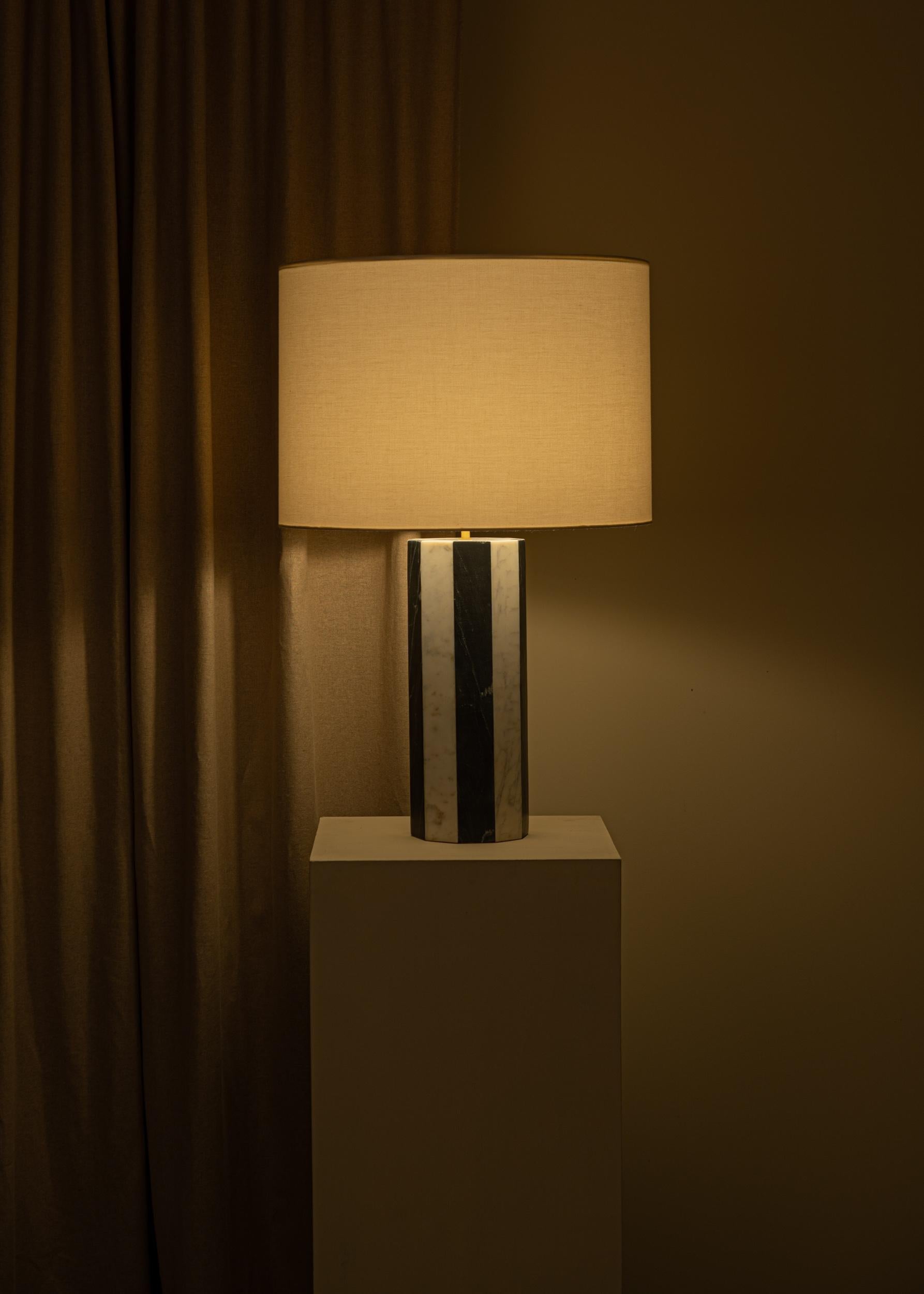 Other Black and White Marble Parizo Table Lamp by Simone & Marcel For Sale