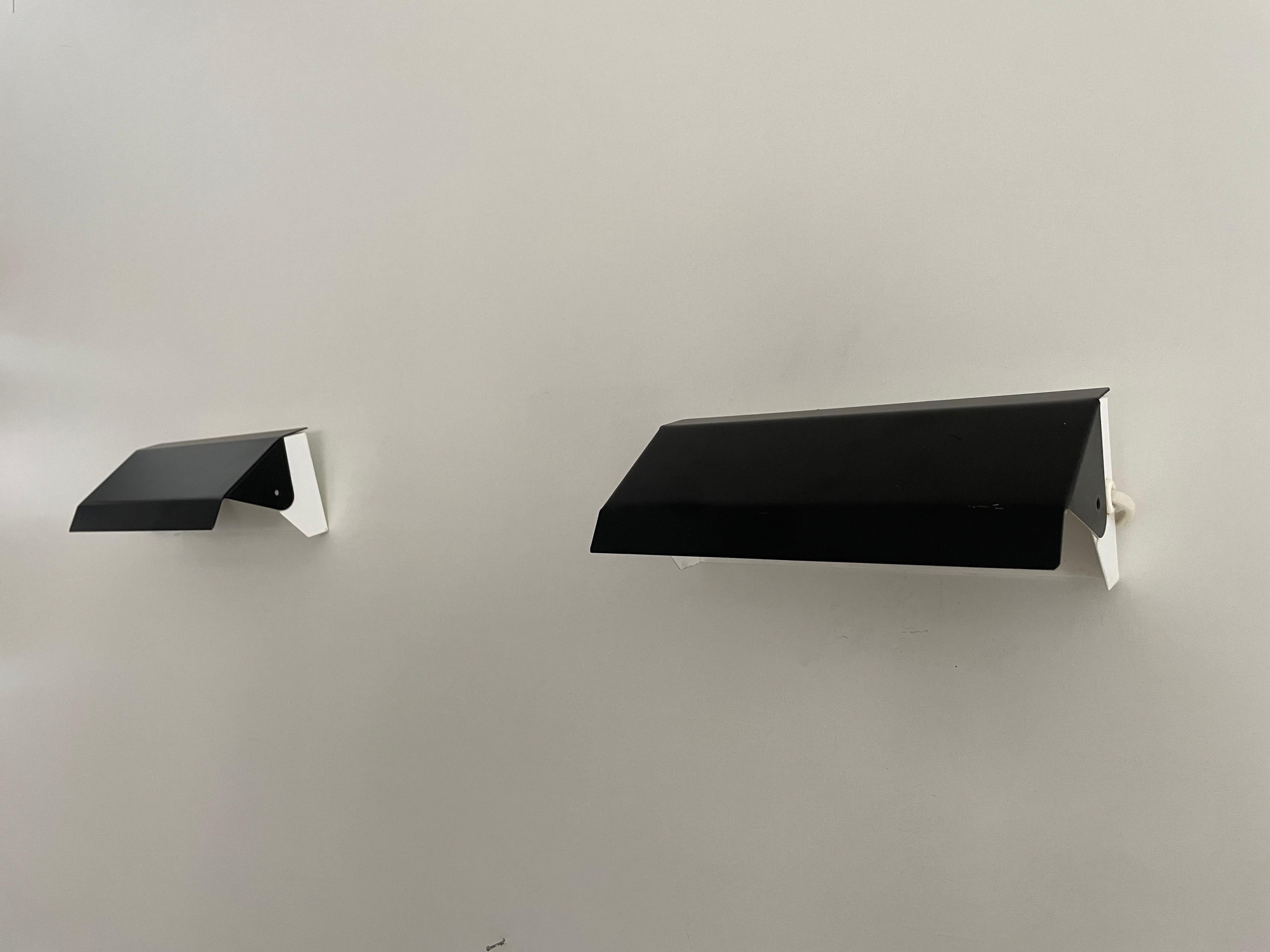 Black and White Metal Pair of Sconces by Horn Leuchten, 1950s, Germany For Sale 2