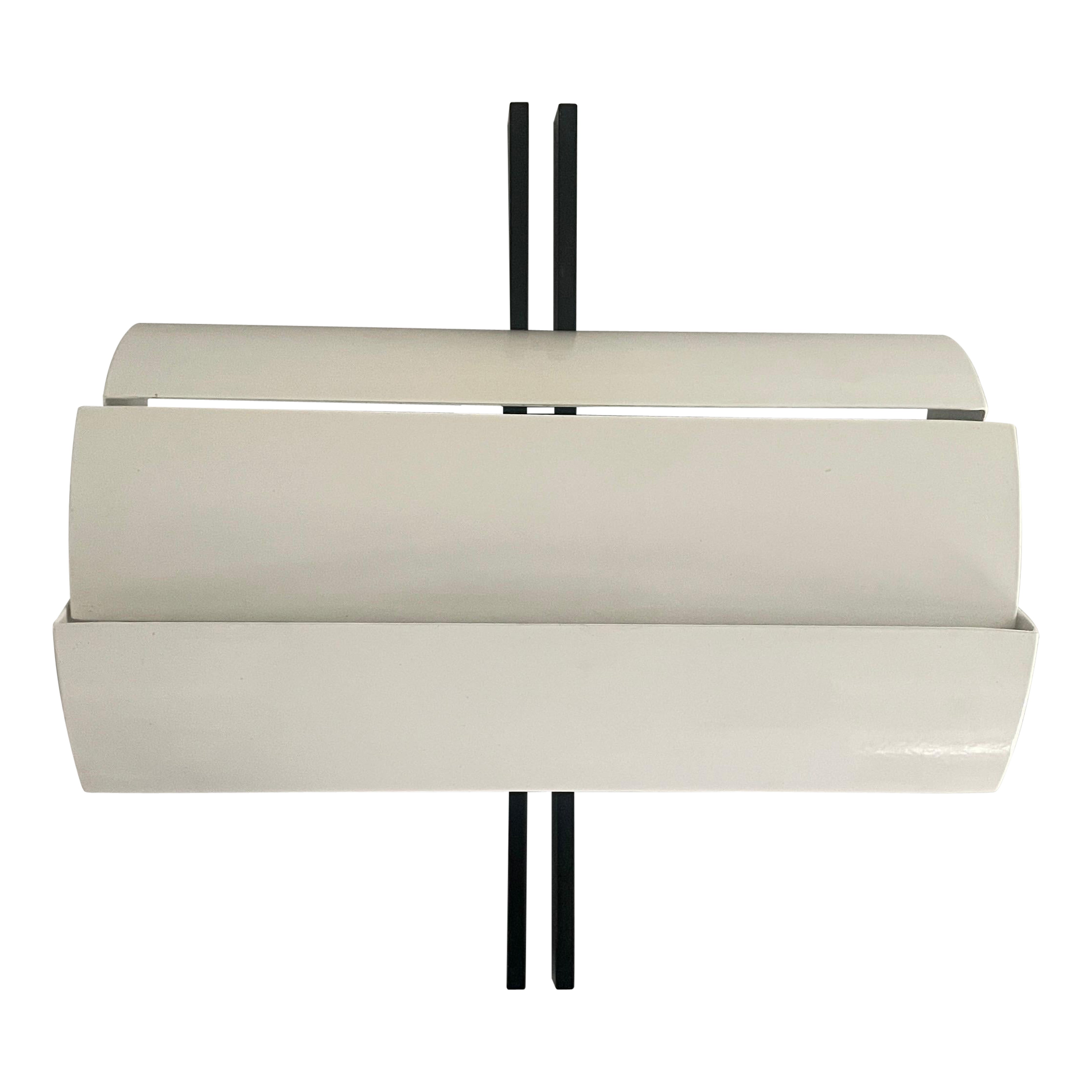 Black and White Metal Single Sconce by E. Gismondi for Artemide, 1970s, Italy For Sale