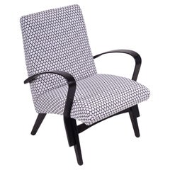 Black and White Mid Century Armchairs Made in ´50s Czechia. Fully Restored
