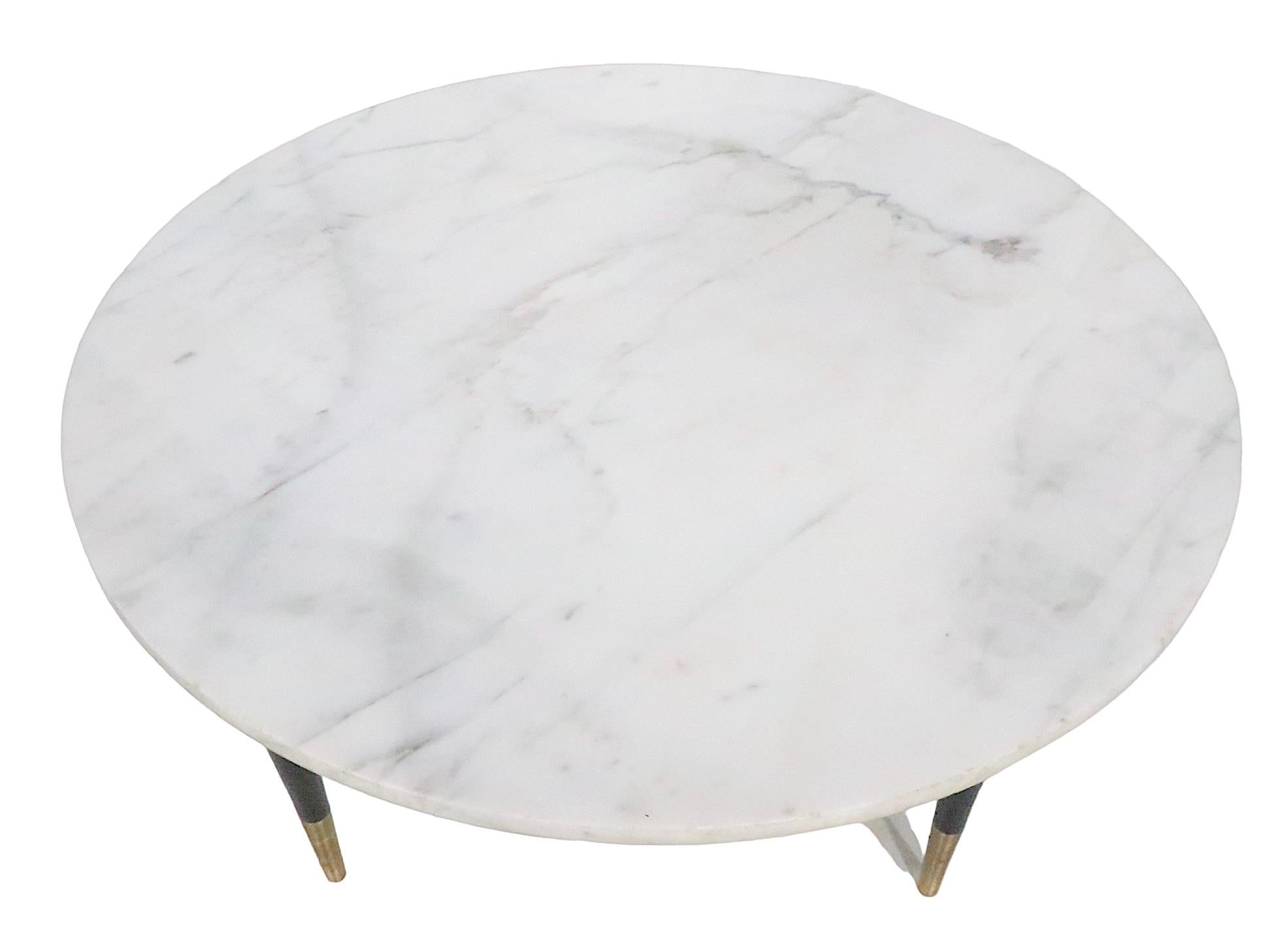 Black and White Mid Century Marble Top Coffee Cocktail Table, circa 1950/1960s For Sale 3