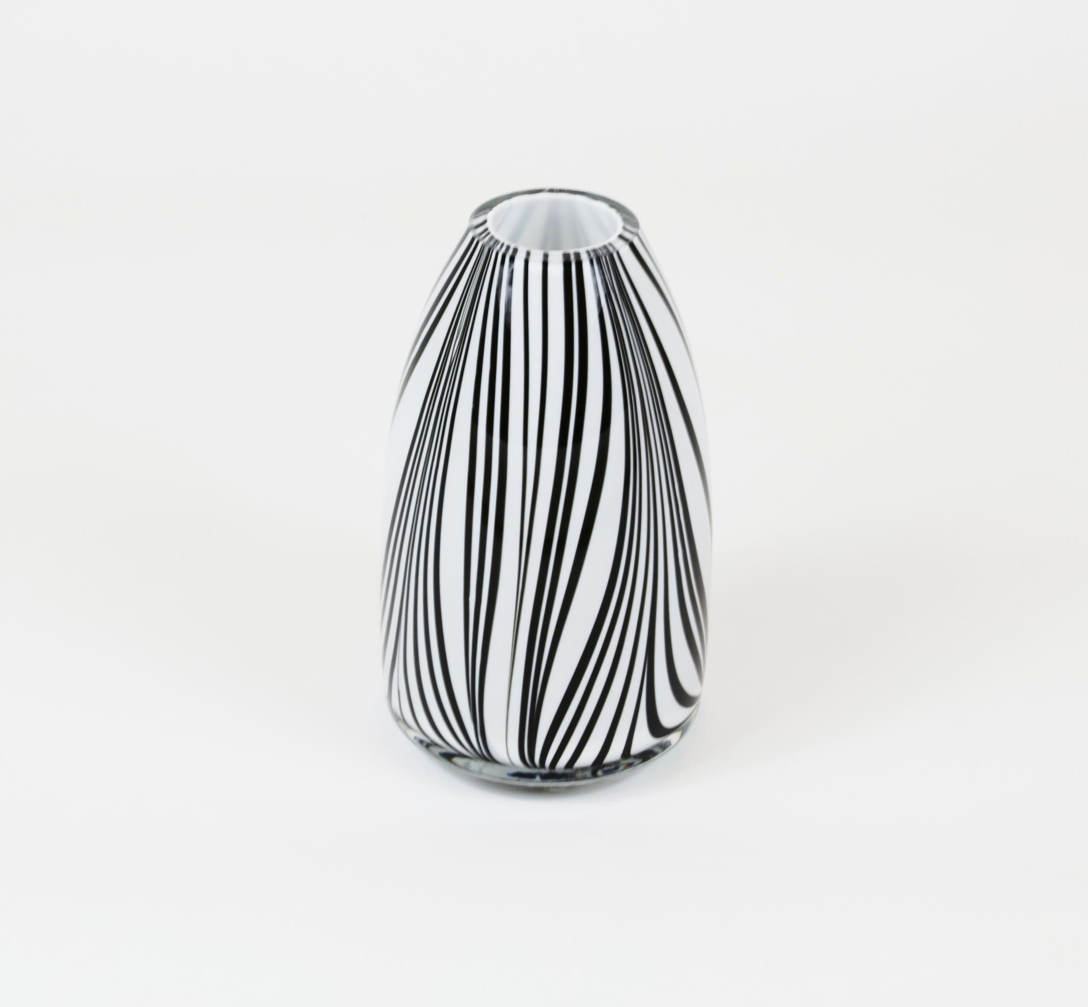 Contemporary Black and White Midcentury Vase