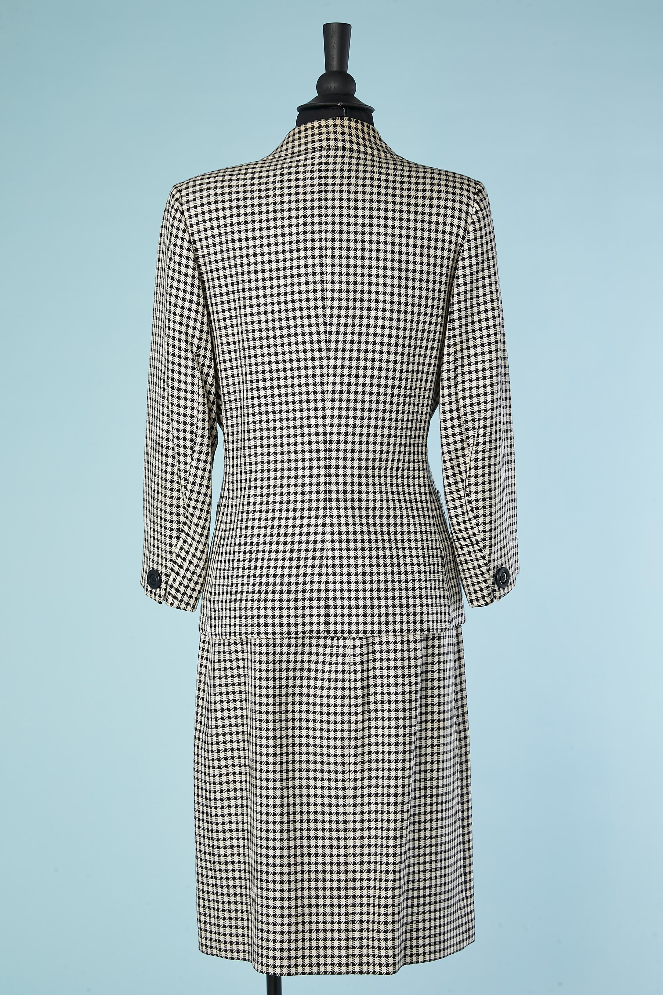 Black and white mini check pattern skirt-suit Yves Saint Laurent Variation  For Sale 1