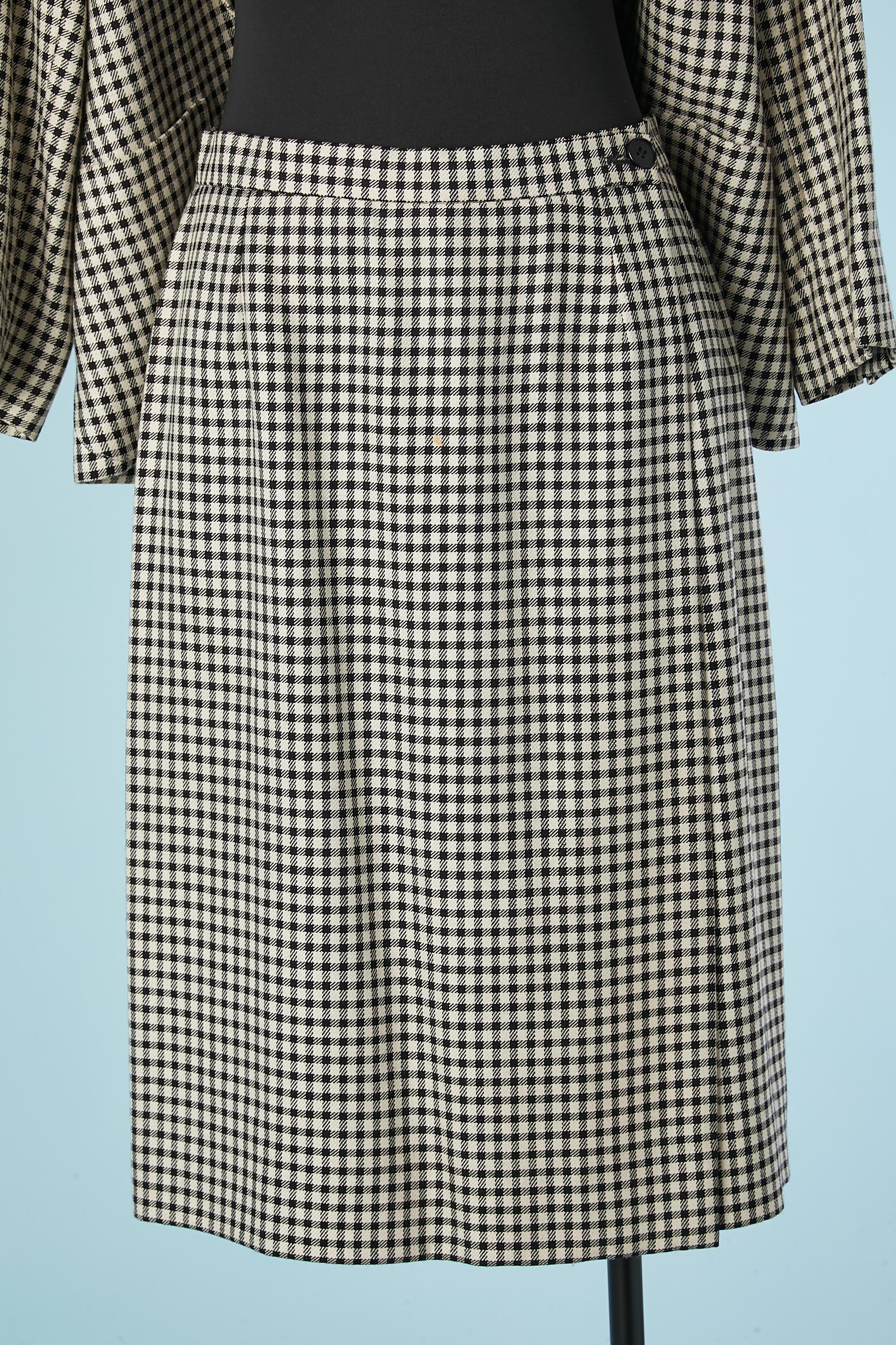 Black and white mini check pattern skirt-suit Yves Saint Laurent Variation  For Sale 2