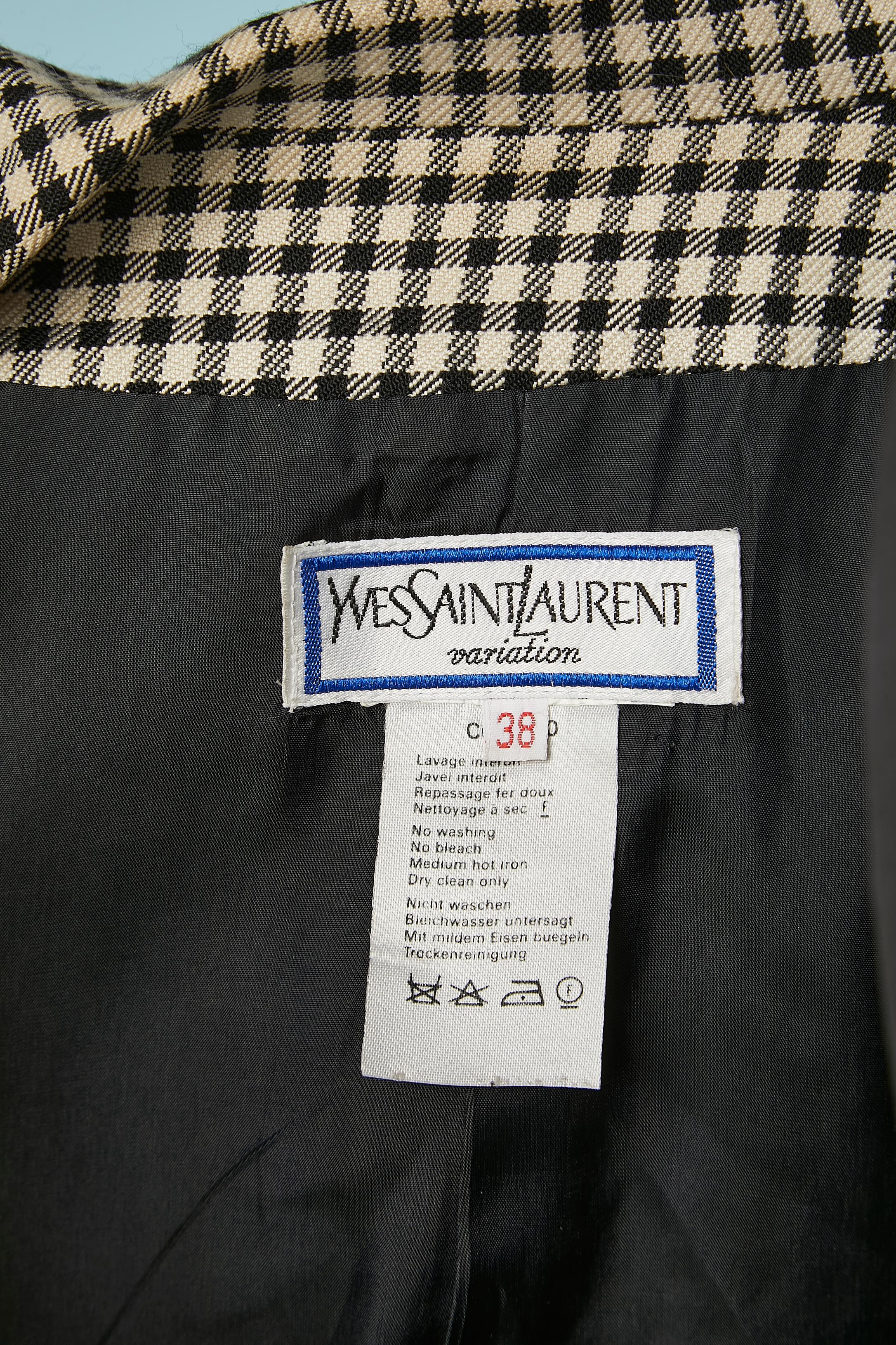 Black and white mini check pattern skirt-suit Yves Saint Laurent Variation  For Sale 3
