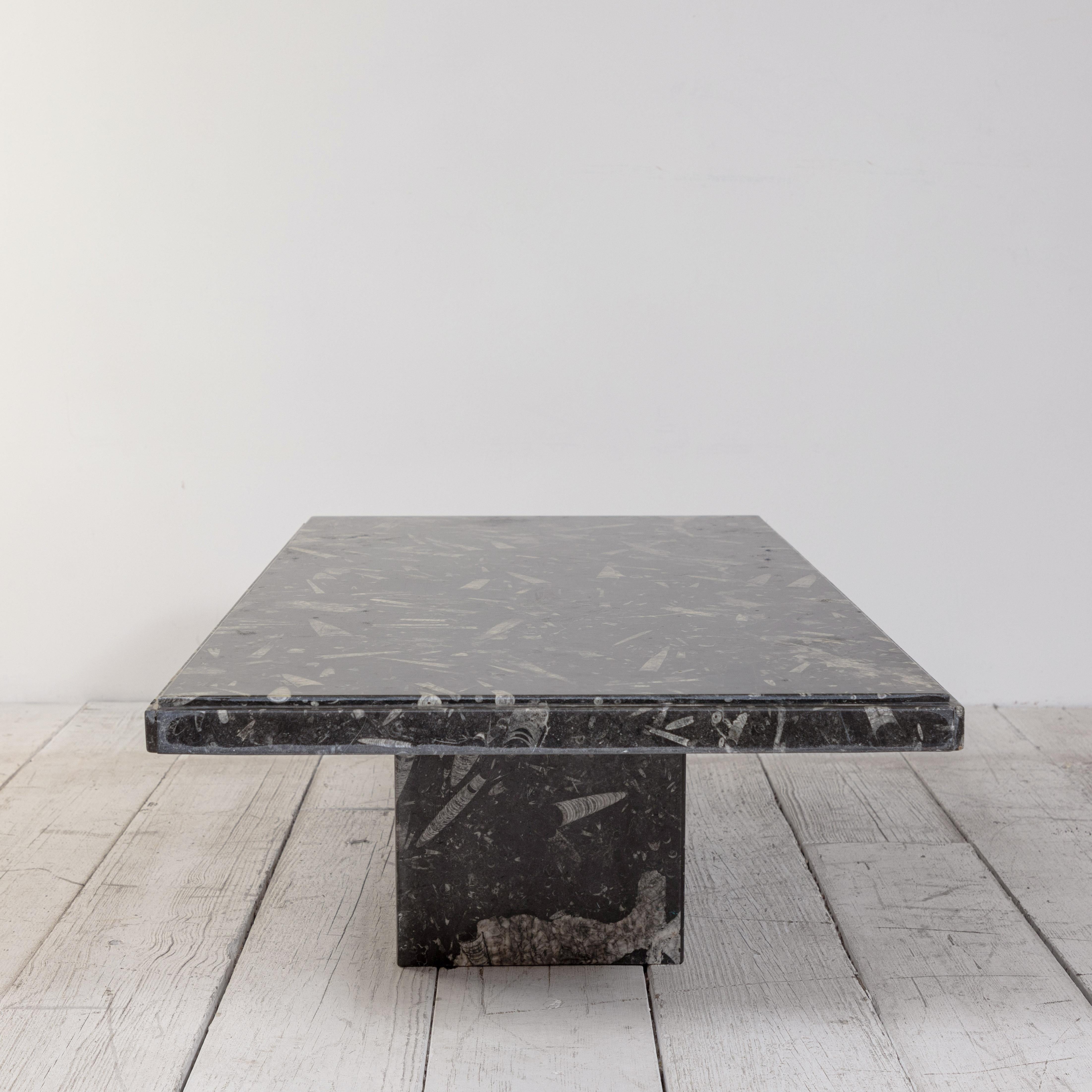 North American Black and White Modernist Marble Cocktail Table