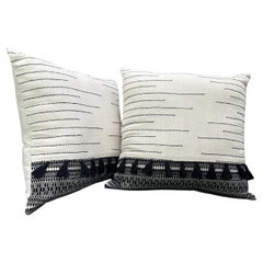 Black and White Moroccan Tassel Pillow