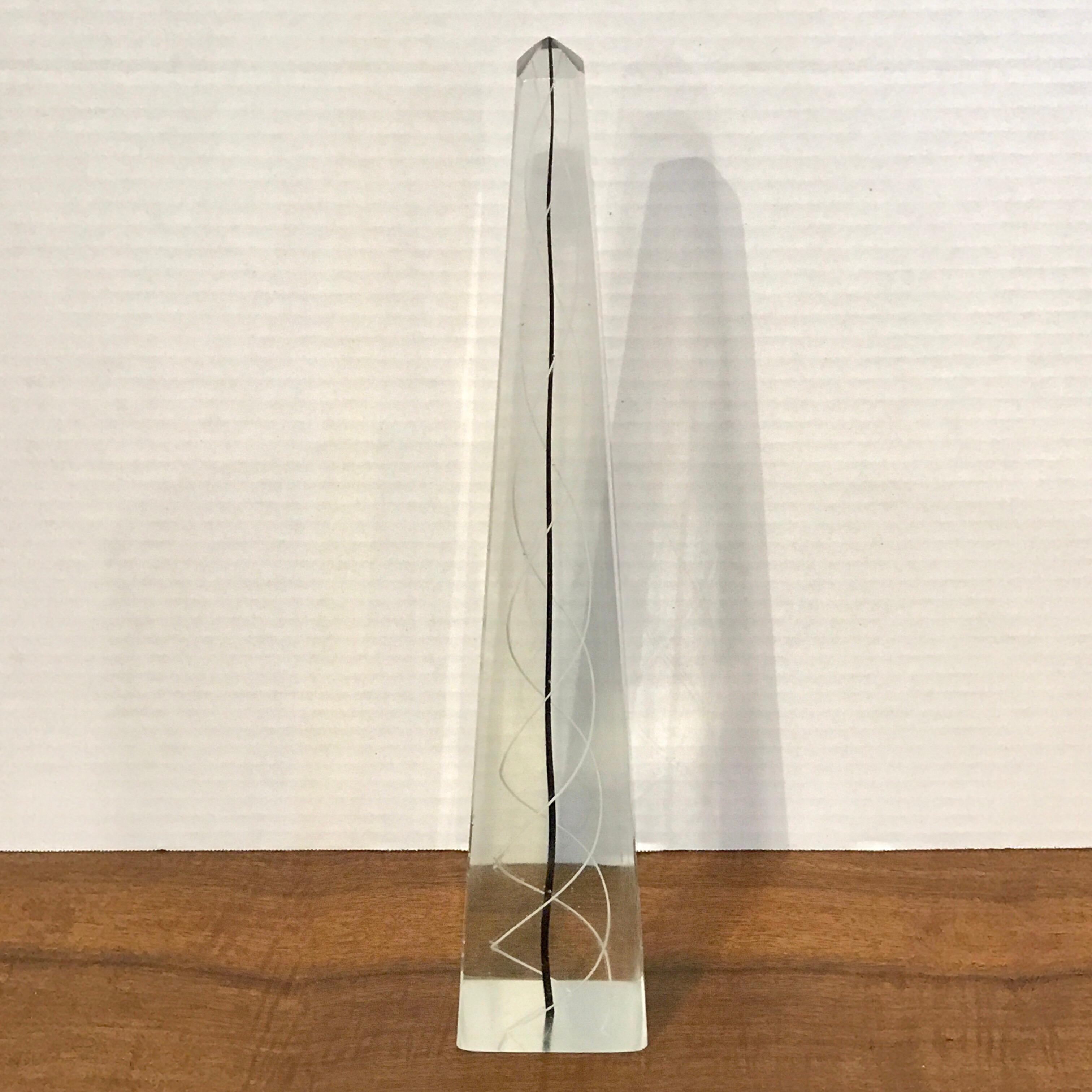 Black and White Murano Glass Obelisk 6