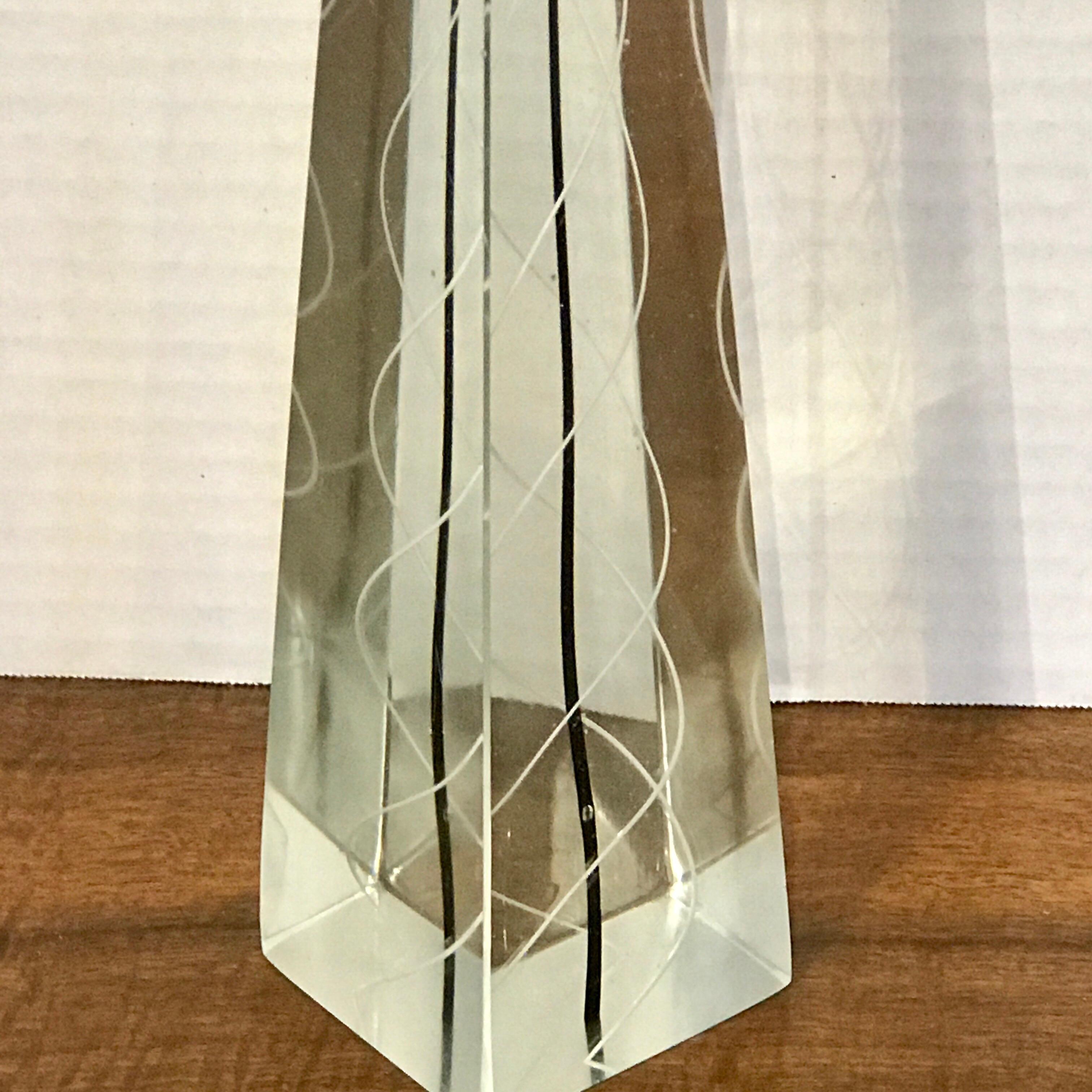 Black and White Murano Glass Obelisk 3