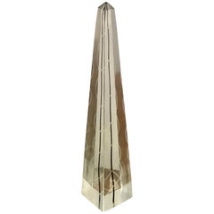 Obélisque en verre de Murano noir et blanc