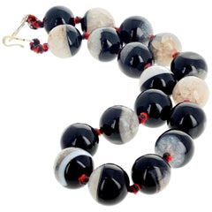 Black and White Natural Onyx Necklace