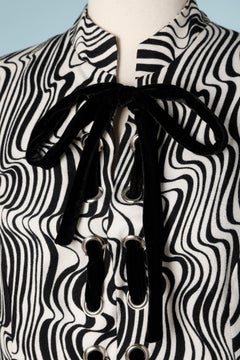 black and white Op Art dress 1970's