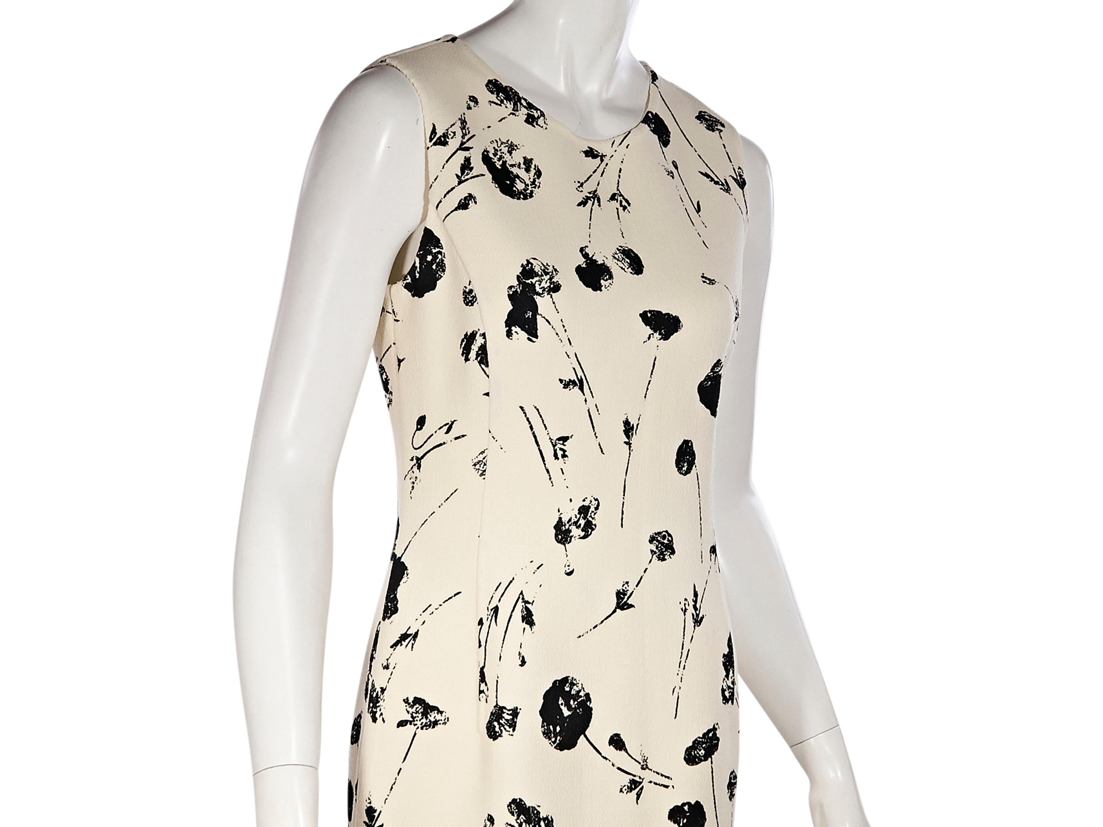 oscar de la renta black floral dress