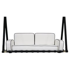 Black and White Outdoor Weather Resistant Hanging Sofa