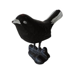 Black and White Painted Iron Bird Door Stopper