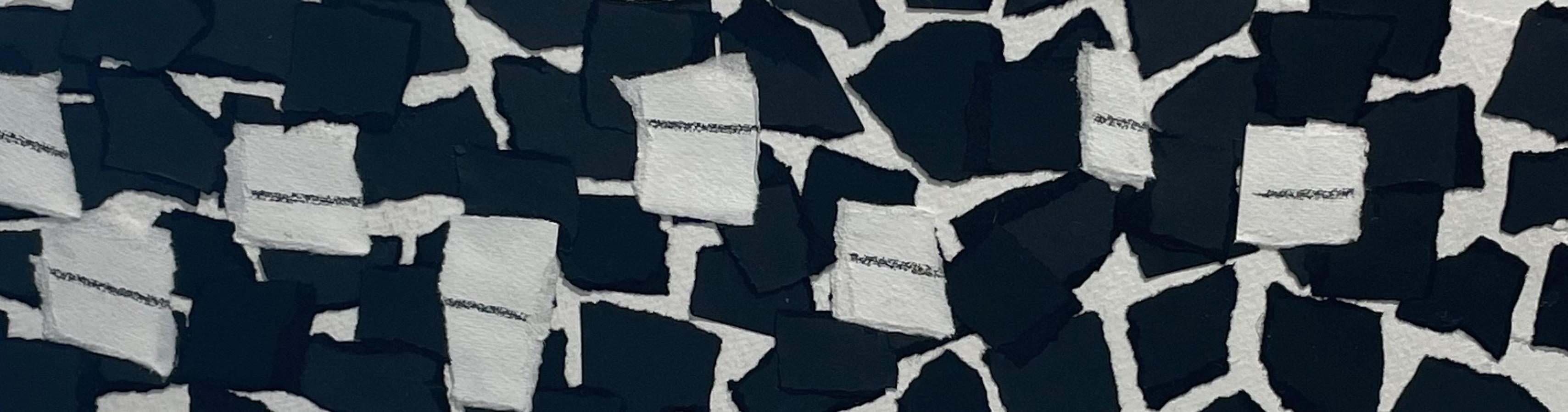 Schwarze und weiße Papiercollage von Isabelle Bouteillet, Frankreich (21. Jahrhundert und zeitgenössisch) im Angebot