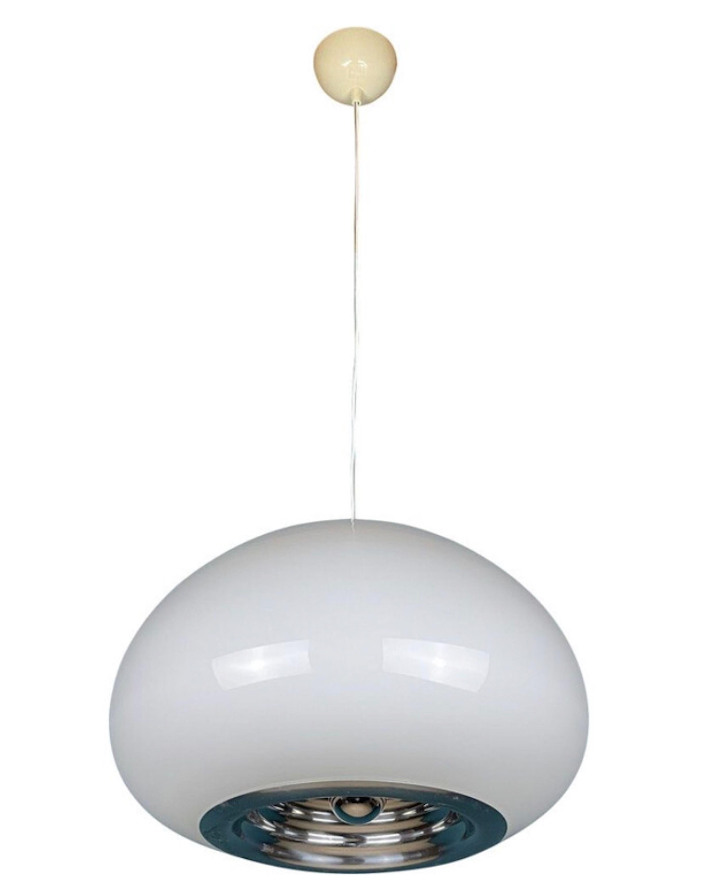 Italian Black and White Pendant by Achille and Pier Giacomo Castiglioni for Flos For Sale