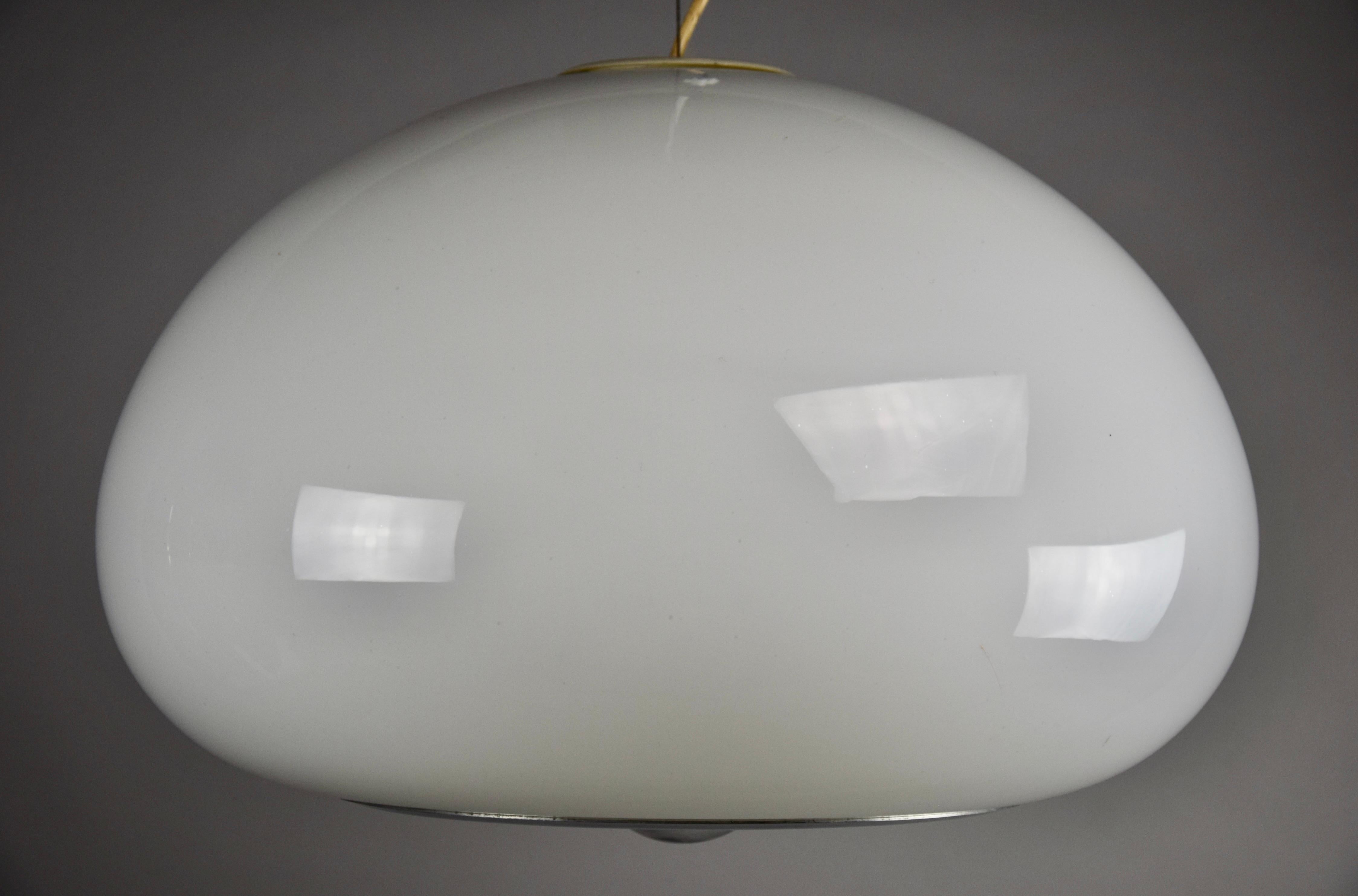 Aluminum Black and White Pendant by Achille and Pier Giacomo Castiglioni for Flos For Sale
