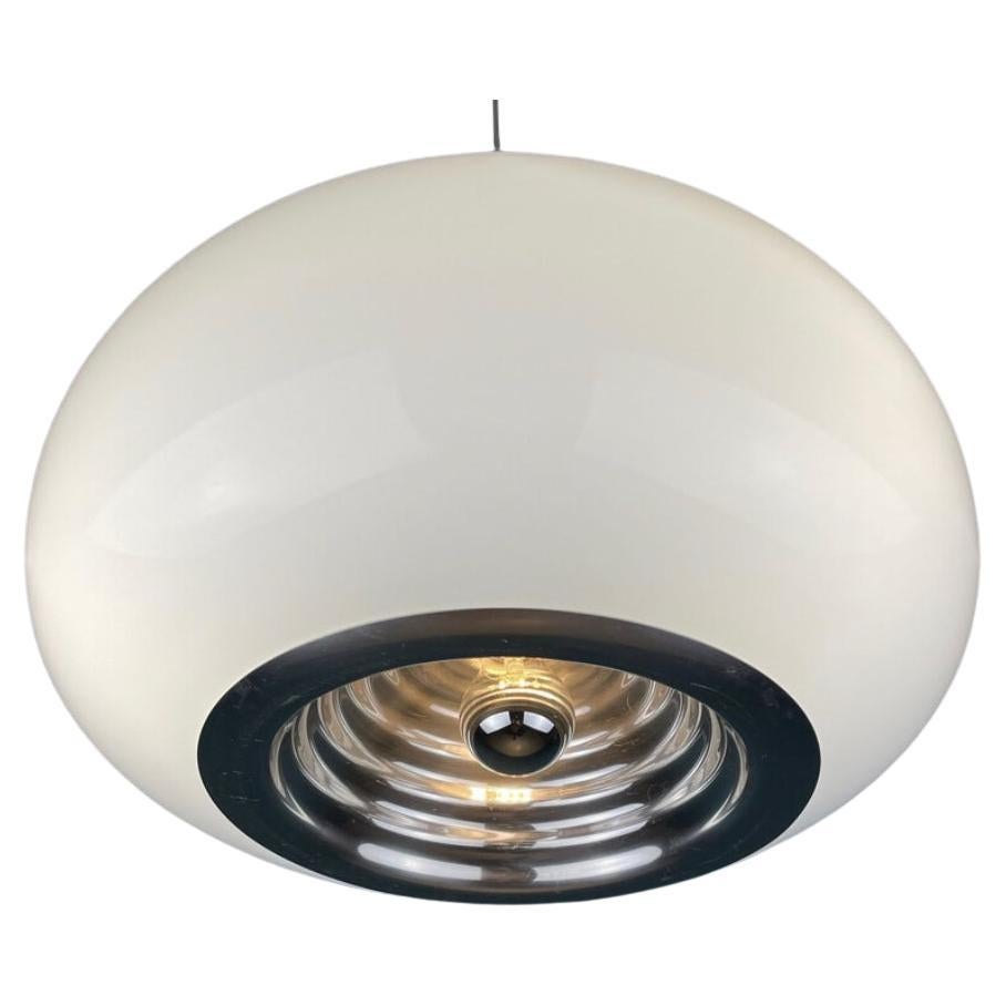 Schwarz-weiße Pendelleuchte von Achille und Pier Giacomo Castiglioni für Flos