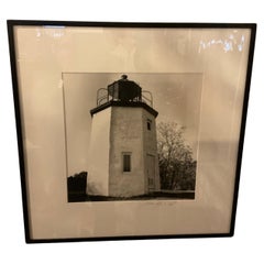 Black And White Photo Of A Lighthouse By Ileane Bernstein Naprstek 