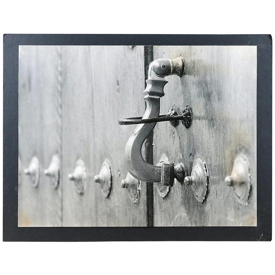 Black and White Photo of Door Furniture, 20th Century For Sale