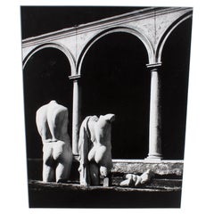 Fotografie in bianco e nero di sculture classiche di nudi maschili, set di tre 