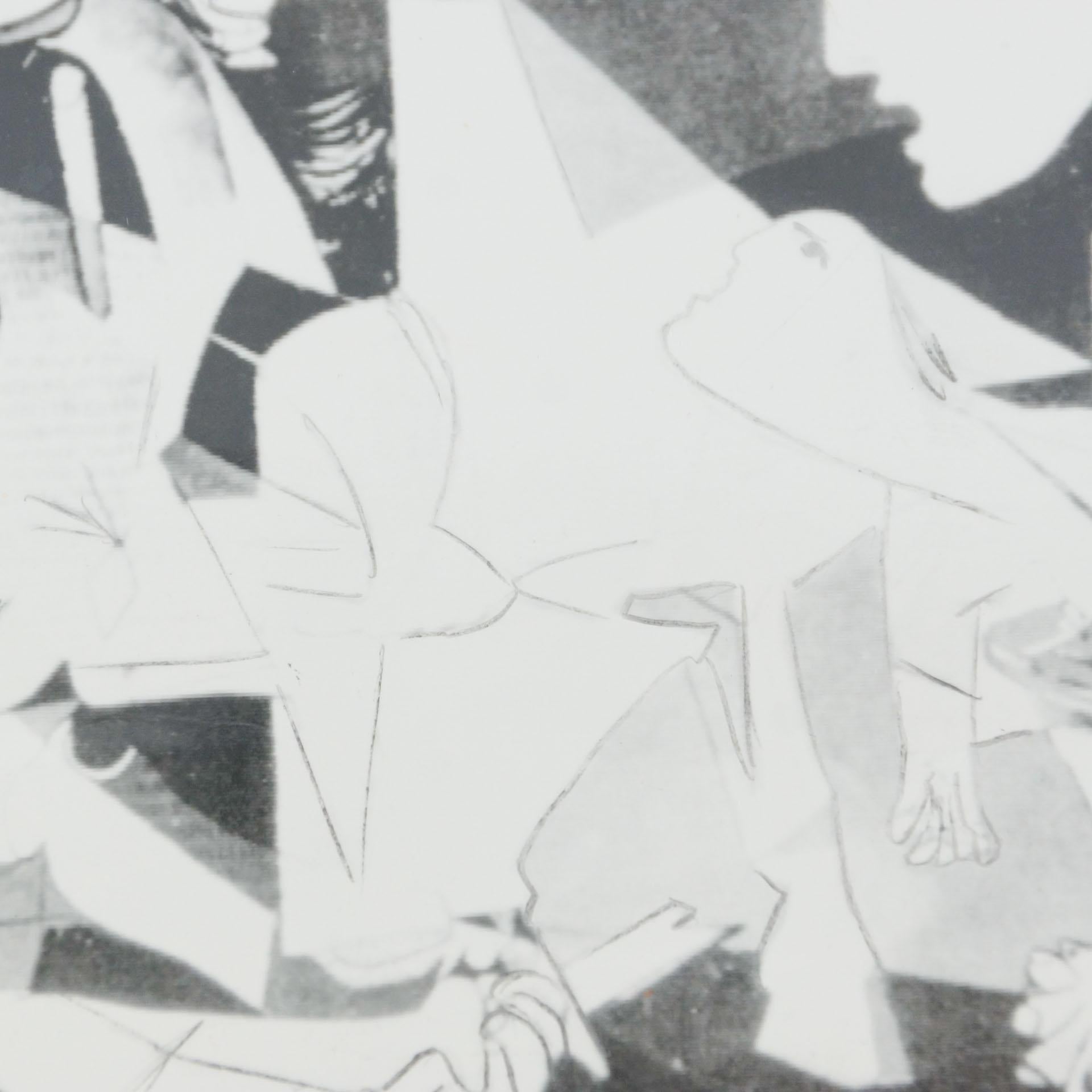 Schwarz-Weiß-Fotografie des Picasso-Gemäldes „Guernica“, 1973 im Angebot 3