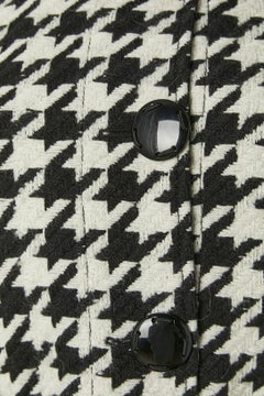 Black and white "Pied de coq" pattern jacket with leather belt D&G Dolce Gabbana