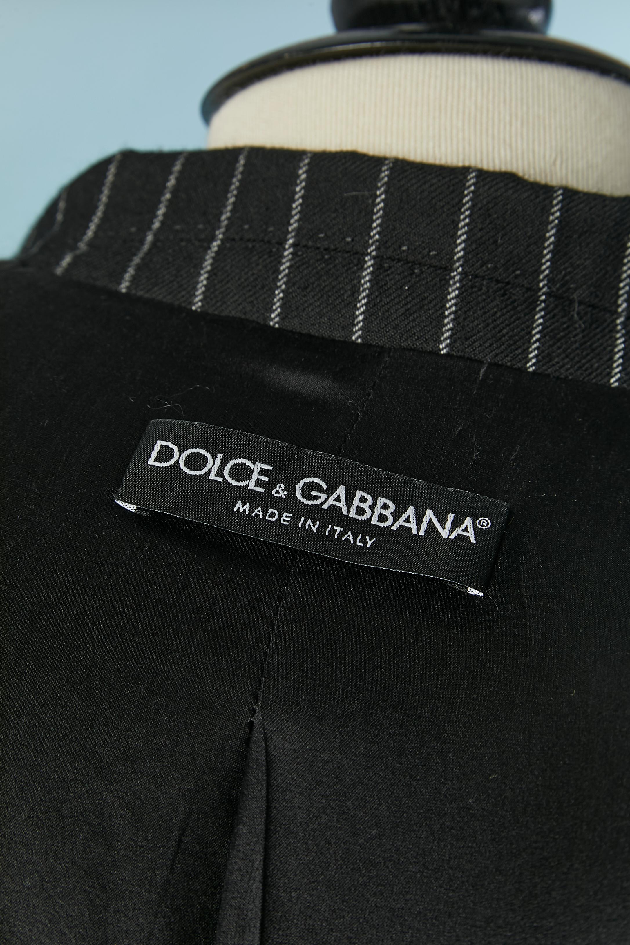 Black and white pin-striped trousers-suit Dolce & Gabbana  2